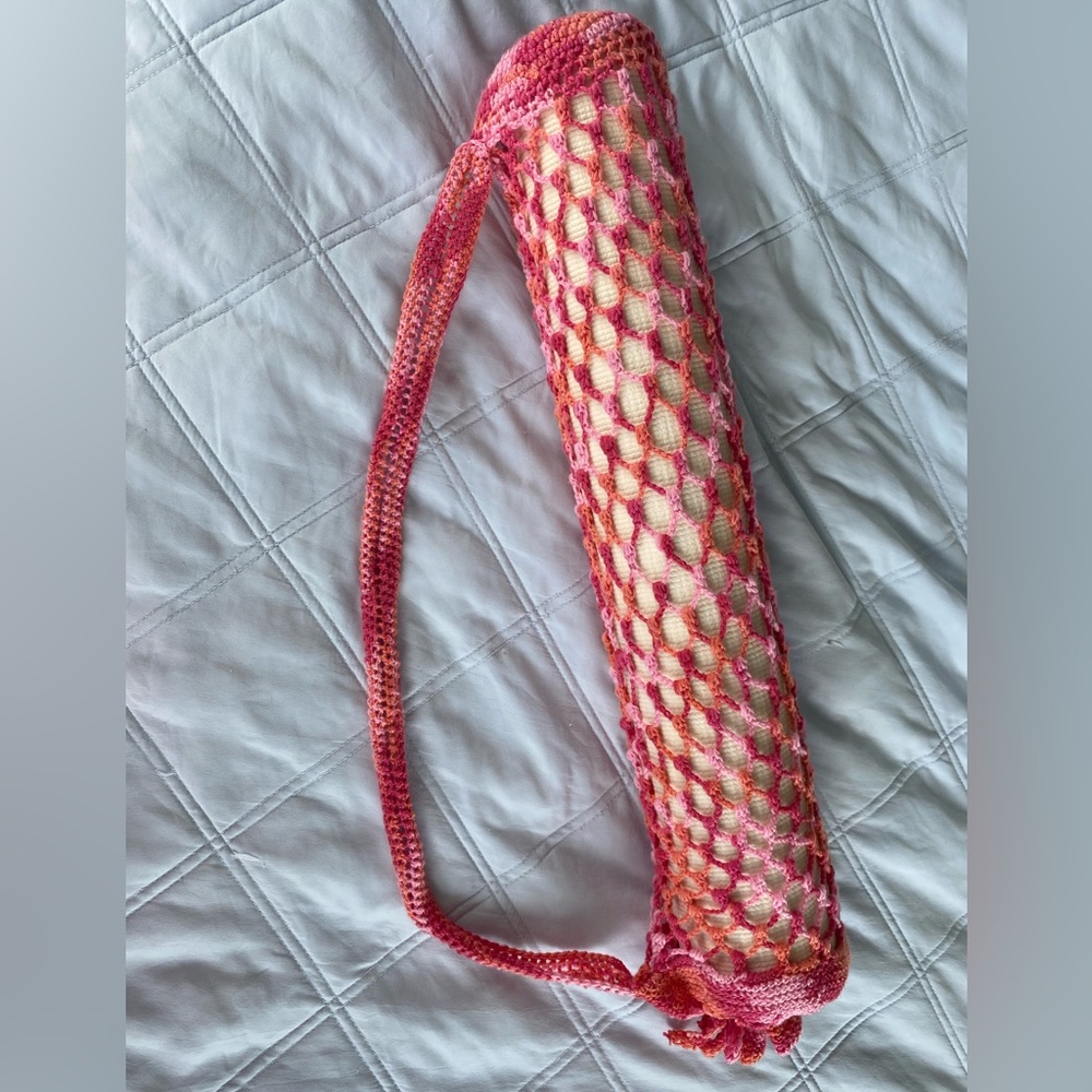 Crochet yoga mat bag